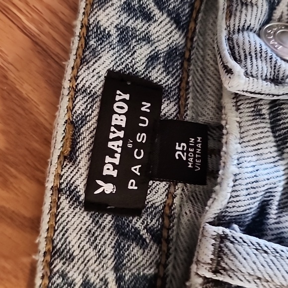 Y2K Playboy pacsun cheeky jeans size 25 festival 80/90 vintage Painted, - Picture 3 of 9